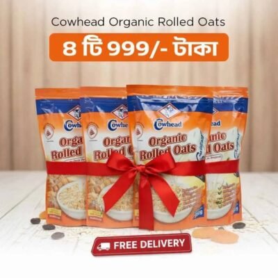 Cowhead Organic Rolled Oats - 500g (Pack of 4)